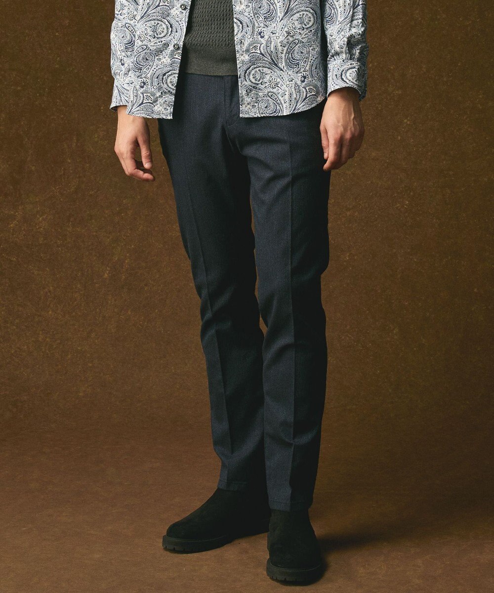 JOSEPH ABBOUD 【キングサイズ・ウエストも伸びる!オーガニックコットン使用】ムリネへリンボンストレッチ パンツ 