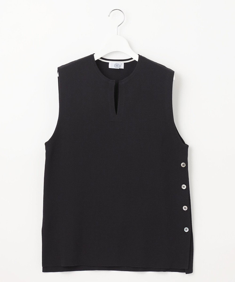 J.PRESS LADIES 【洗える】COTTON ACETATE キーネック ニット ベスト 