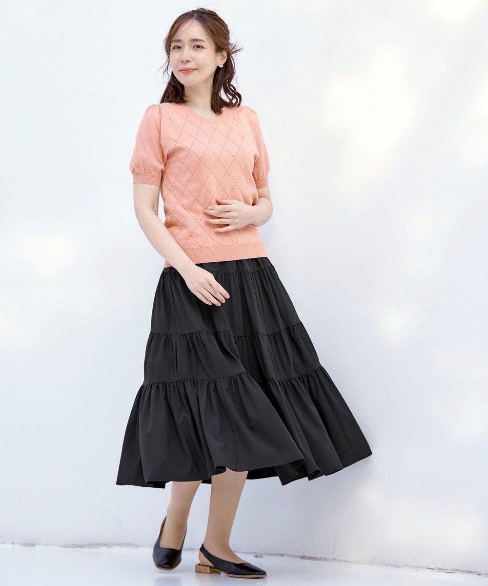 Tiaclasse 【洗える】ティアードフレアスカート 