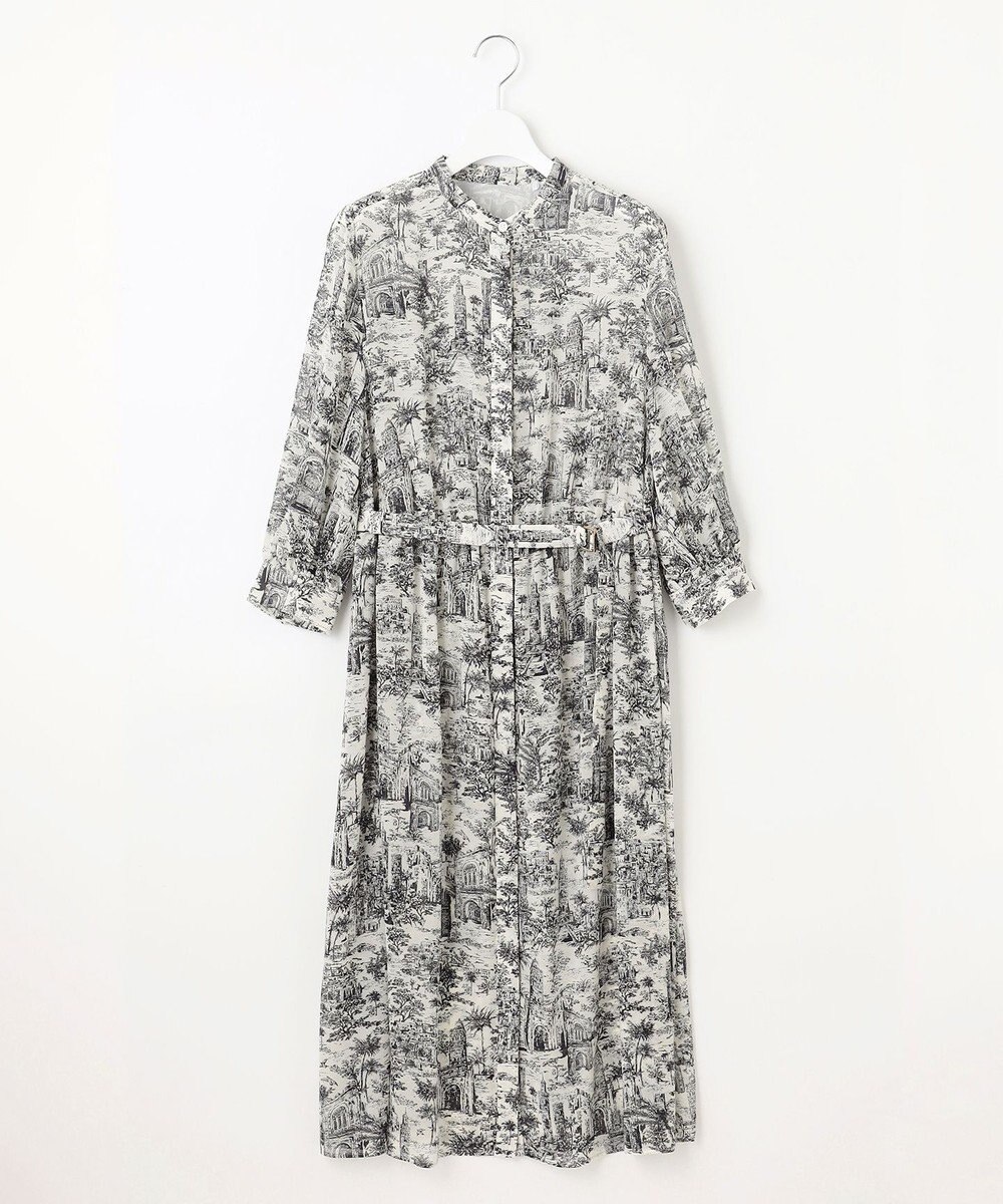 自由区 L 【洗える】ランドスケーププリント ワンピース 