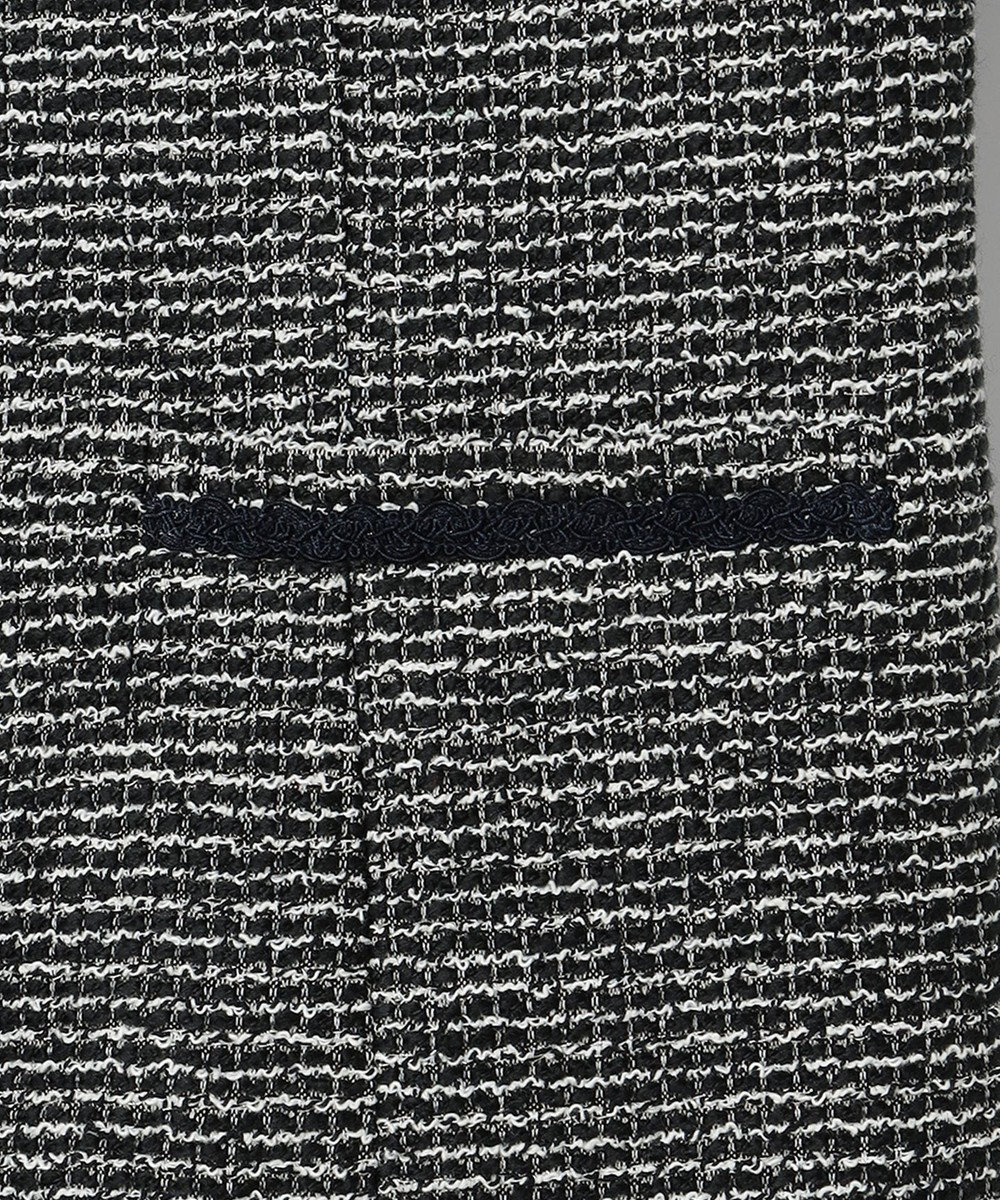 ANY SIS シャイニーストレッチツイード ノーカラージャケット 