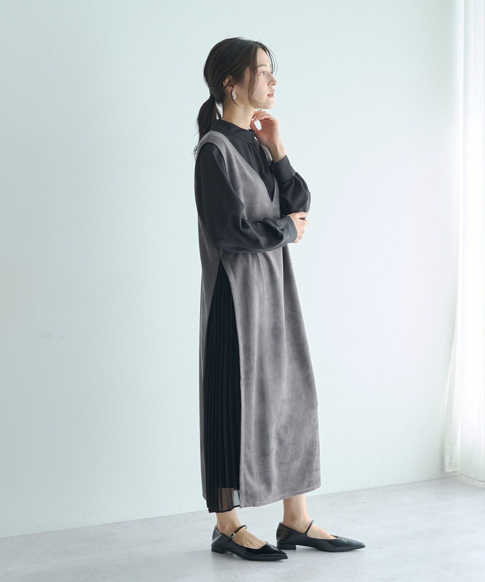 YECCA VECCA 【2点SET】ブラウスセットプリーツMIXジャンスカ 