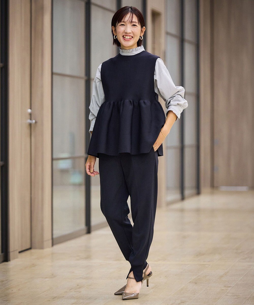 UNFILO フリルネックシャツ 