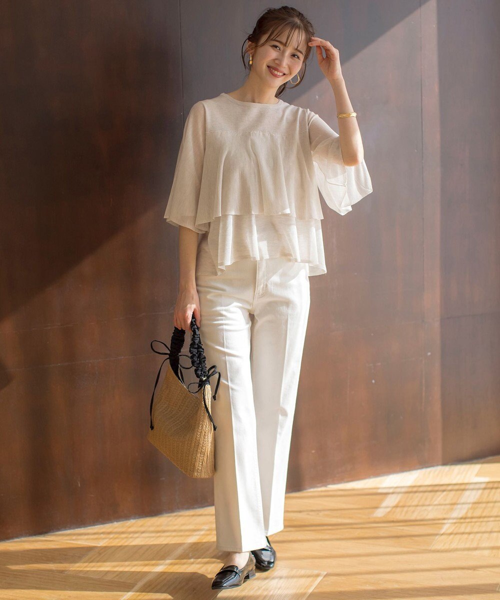 ANY SIS 【洗える】フリルシアー ニット 