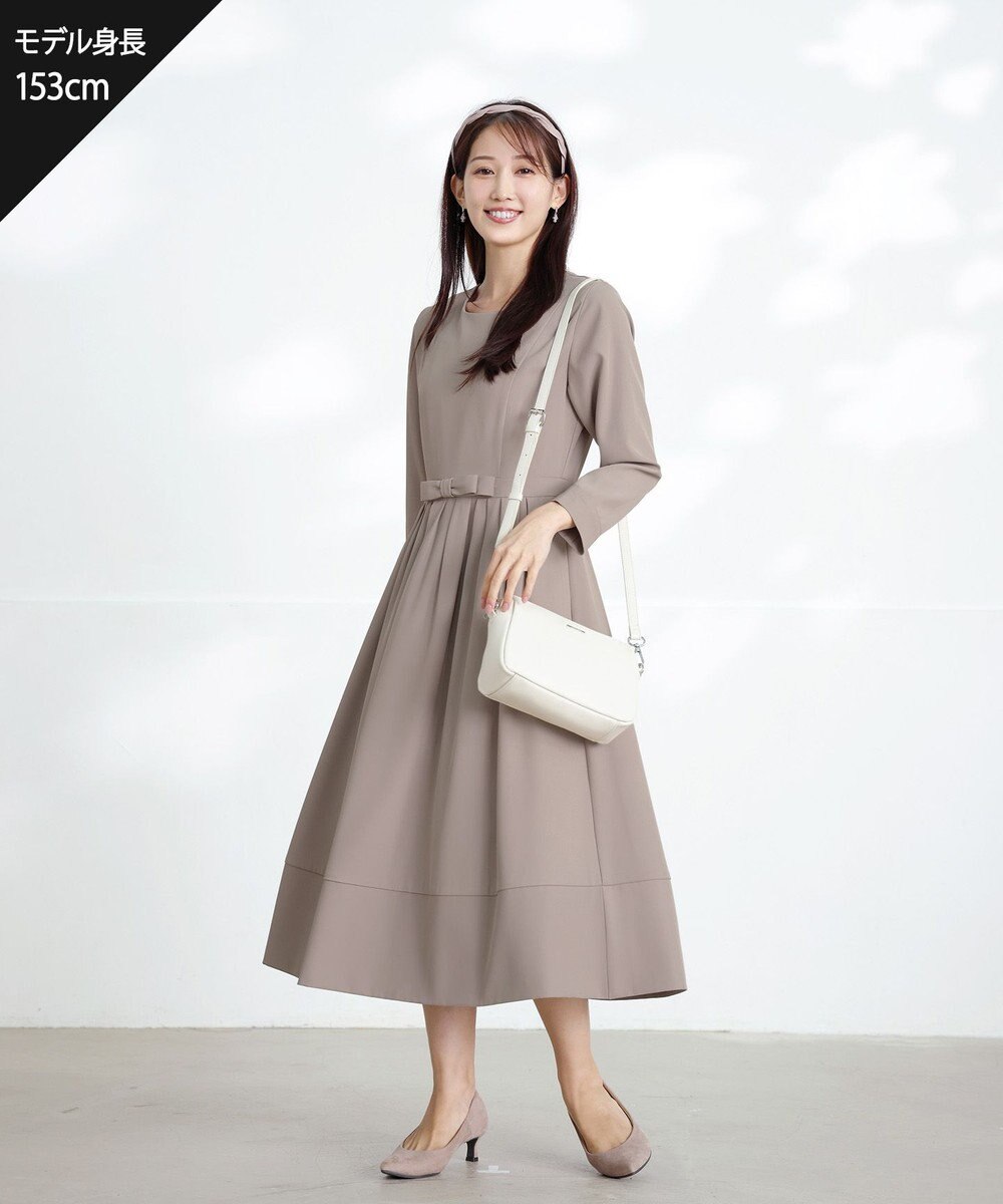 Tiaclasse 【セレモニー・新色追加】リボンベルトフレアワンピース 