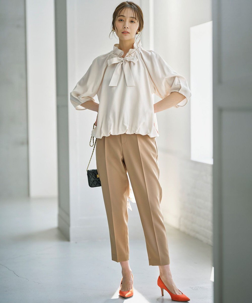 組曲  ギャザーリボン バルーンブラウス 