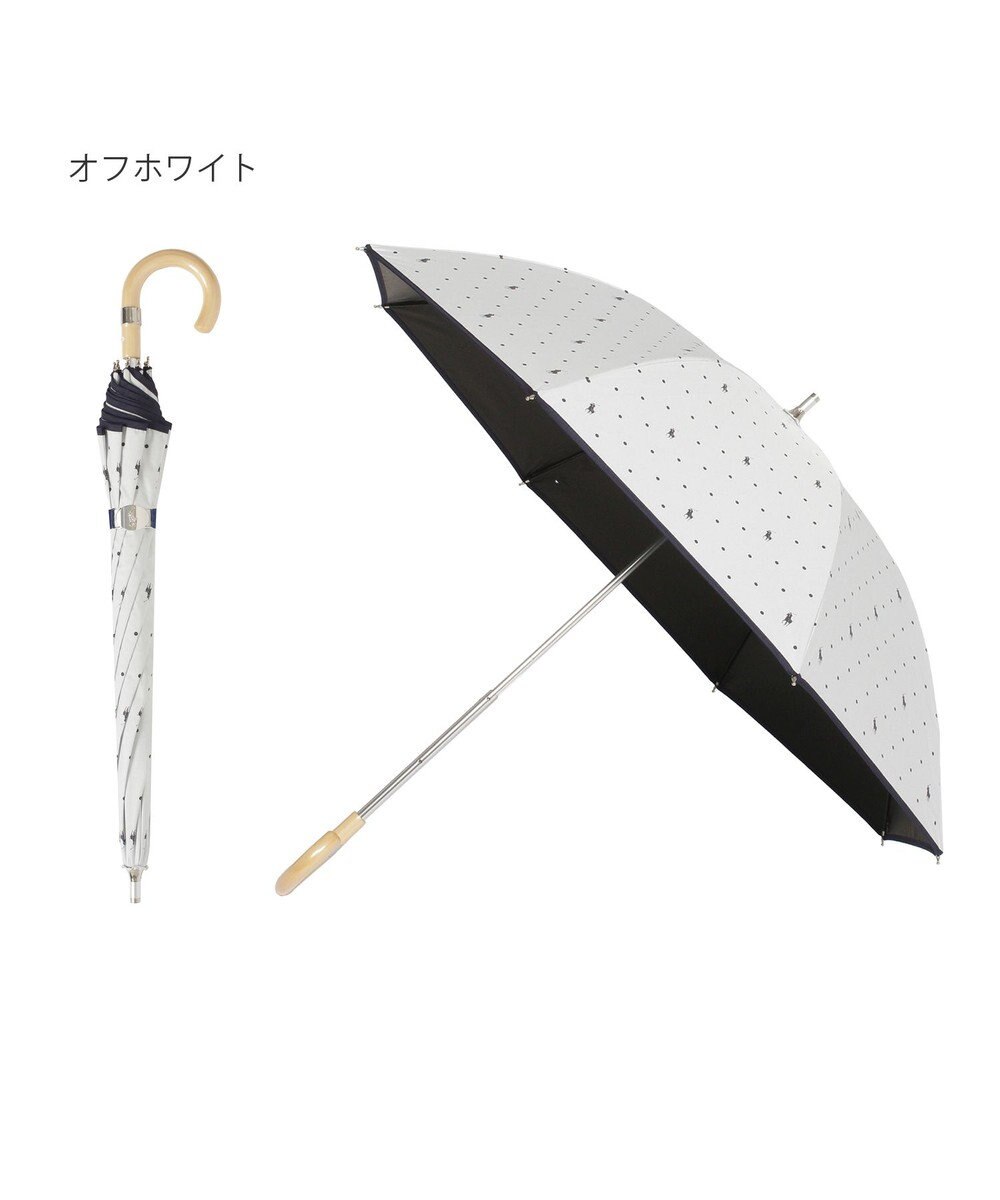 MOONBAT POLO RALPH LAUREN（ポロ ラルフローレン）晴雨兼用日傘 ドット 長傘 遮光率100％ 遮熱 UV 