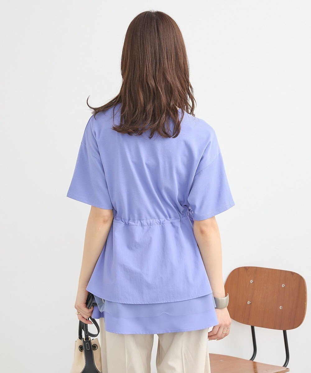 earth music&ecology 【接触冷感/洗濯機可】異素材ドッキングドロストチュニック 