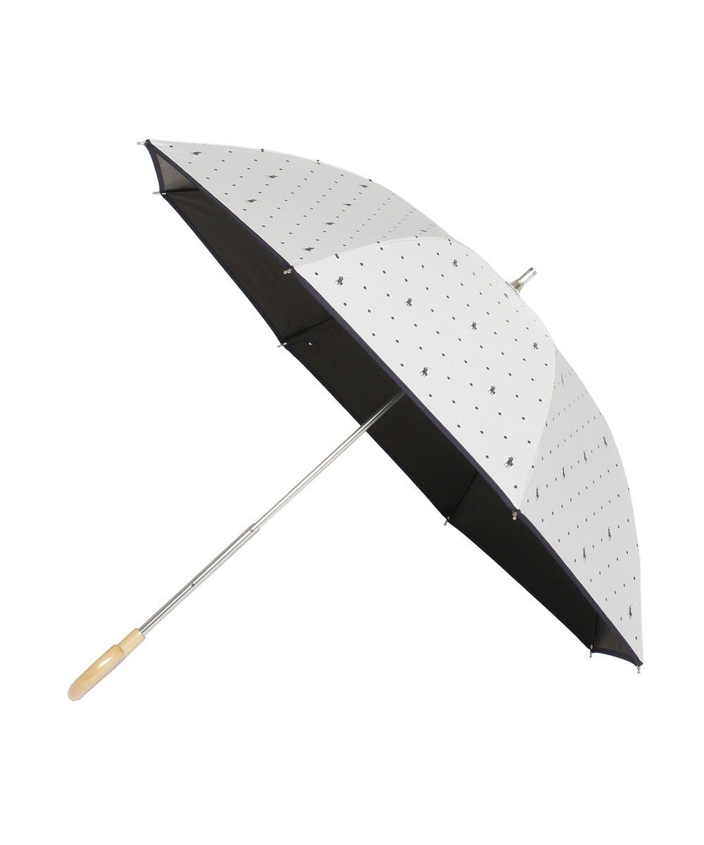 MOONBAT POLO RALPH LAUREN（ポロ ラルフローレン）晴雨兼用日傘 ドット 長傘 遮光率100％ 遮熱 UV 