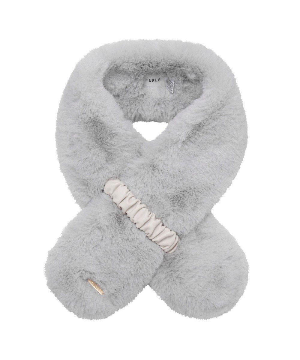 MOONBAT FURLA フェイクファーくしゅくしゅリボンマフラー 