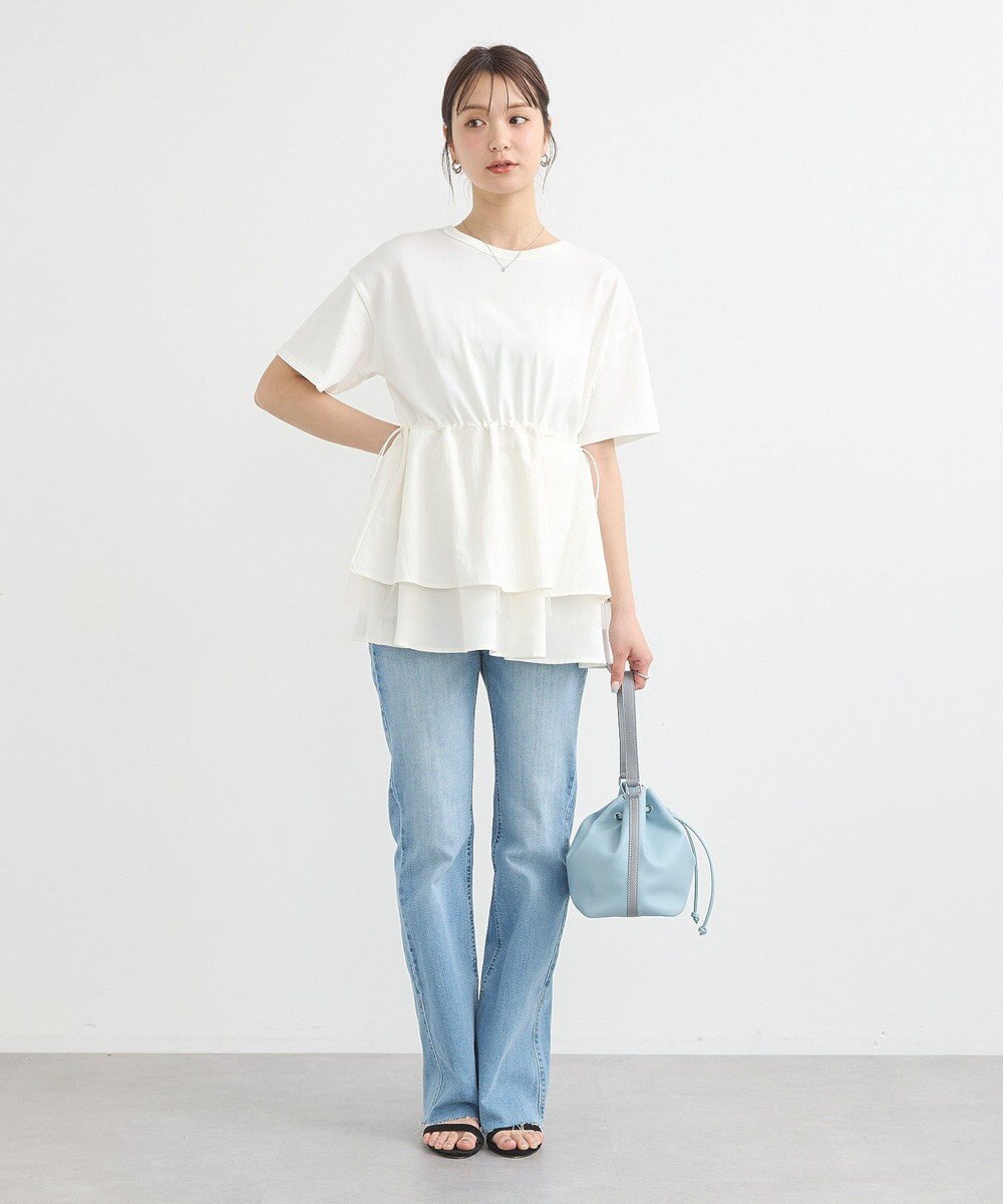 earth music&ecology 【接触冷感/洗濯機可】異素材ドッキングドロストチュニック 