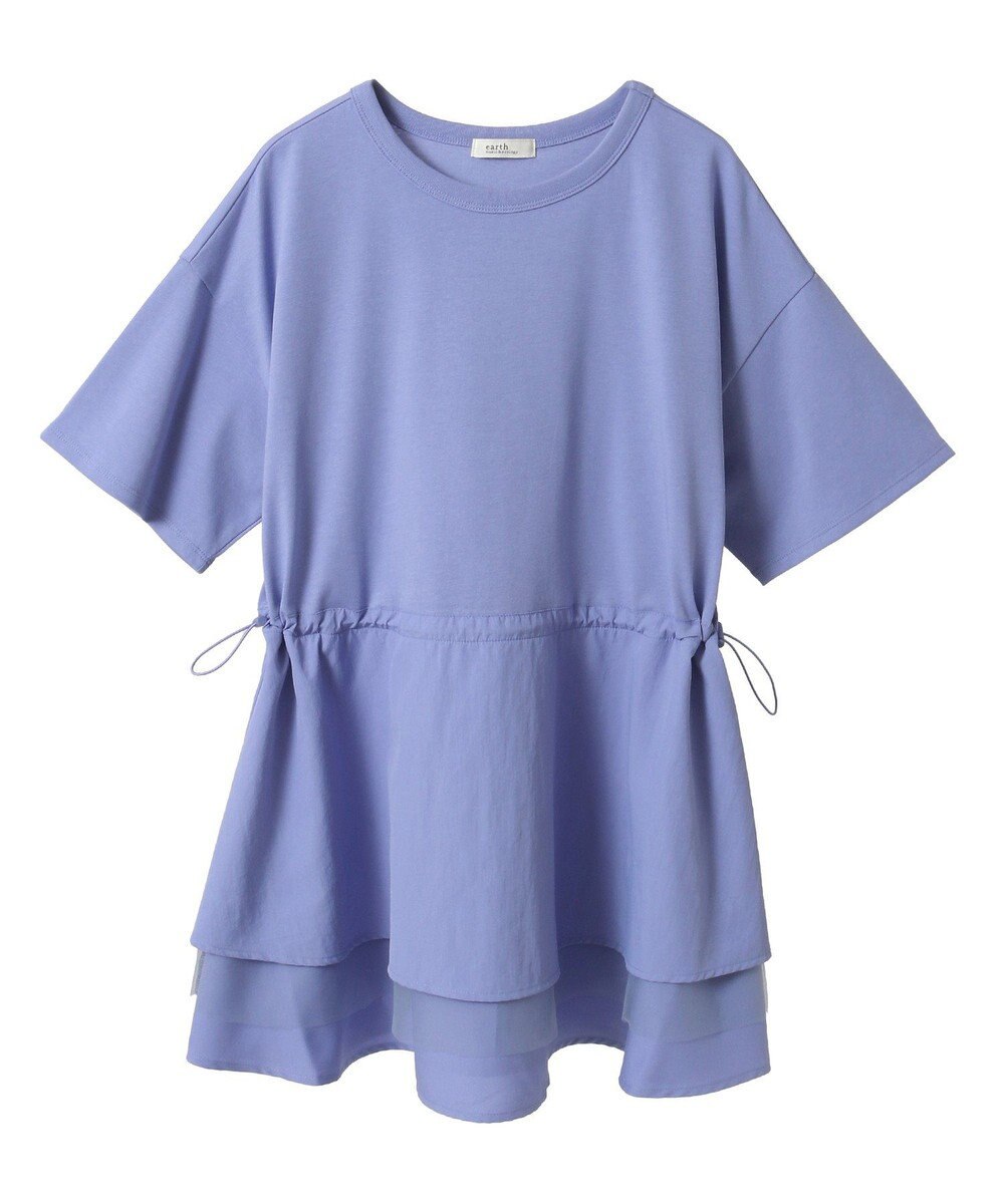earth music&ecology 【接触冷感/洗濯機可】異素材ドッキングドロストチュニック 
