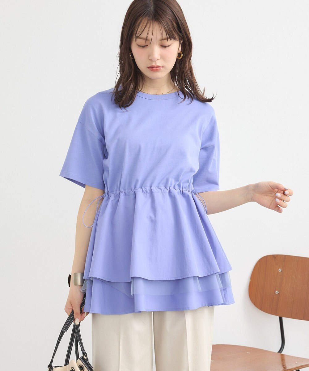 earth music&ecology 【接触冷感/洗濯機可】異素材ドッキングドロストチュニック 