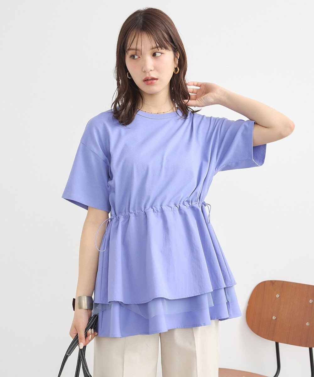 earth music&ecology 【接触冷感/洗濯機可】異素材ドッキングドロストチュニック 