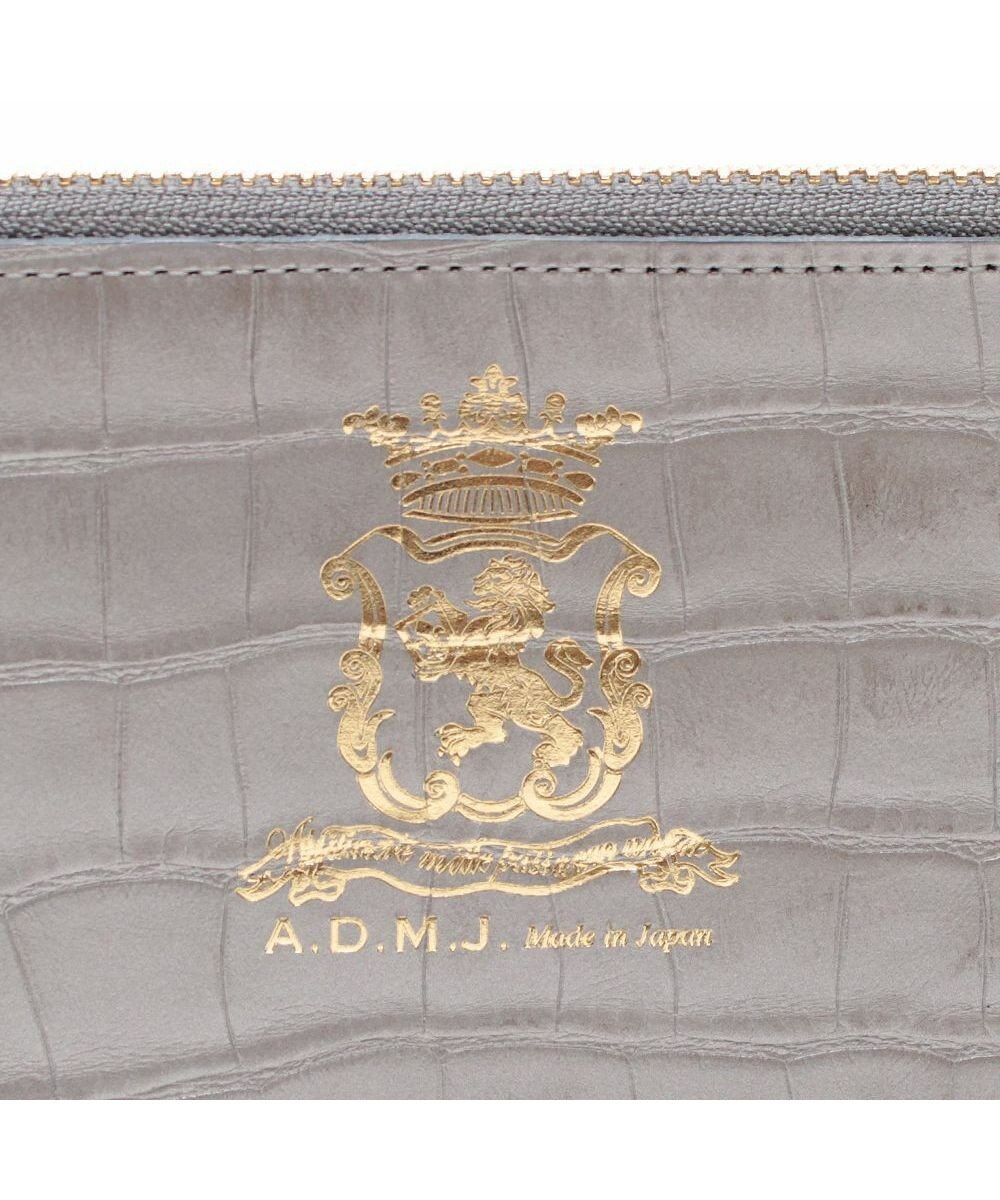 A.D.M.J. 【牛革】クロコ型押しオーガナイザーパース 