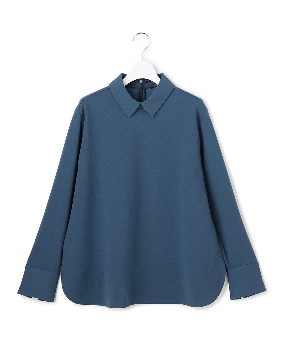 ICB マラボーテＷジョーゼット ボウタイ付きシャツカラートップス 