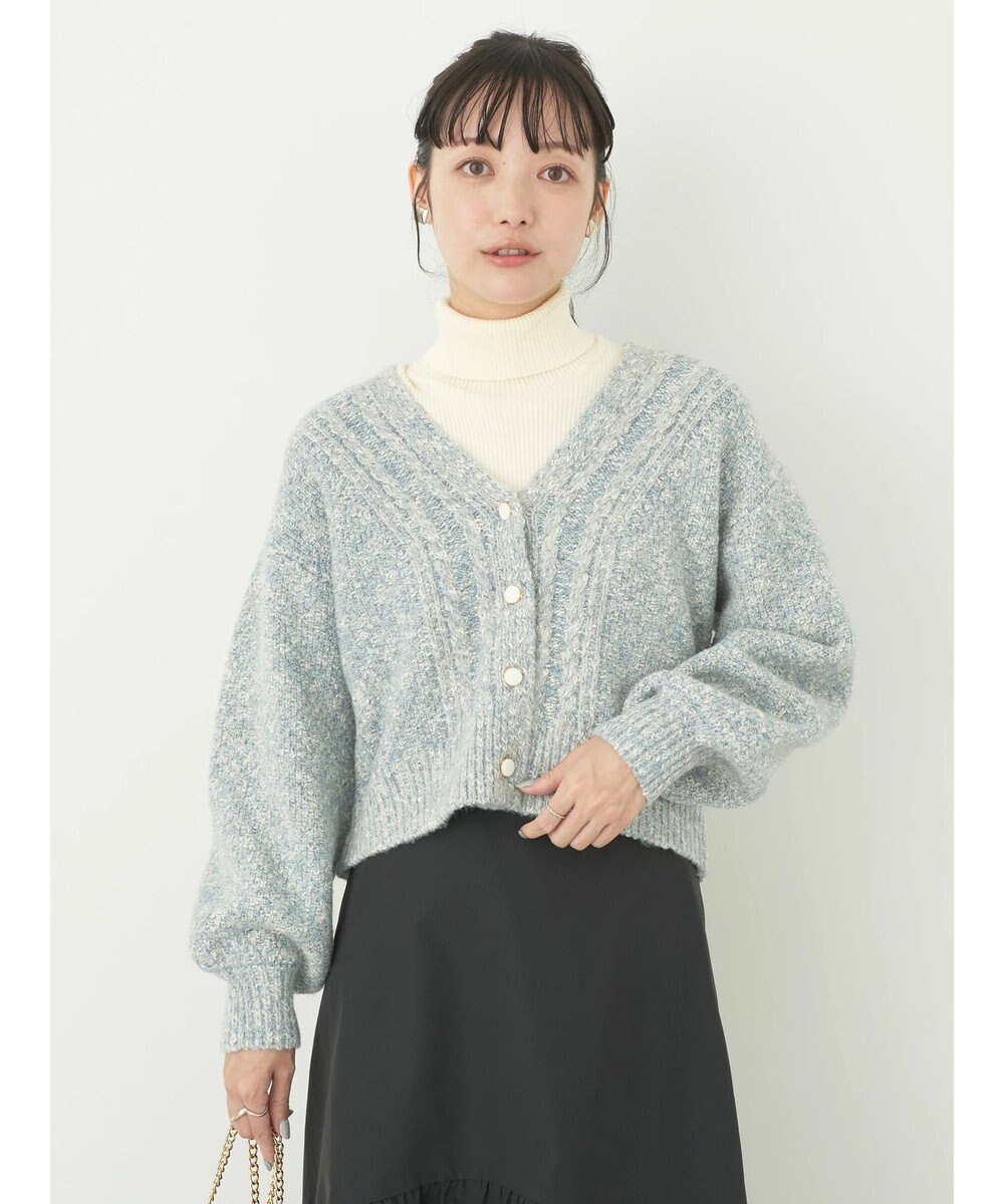 earth music&ecology ラメスラブニットカーディガン 