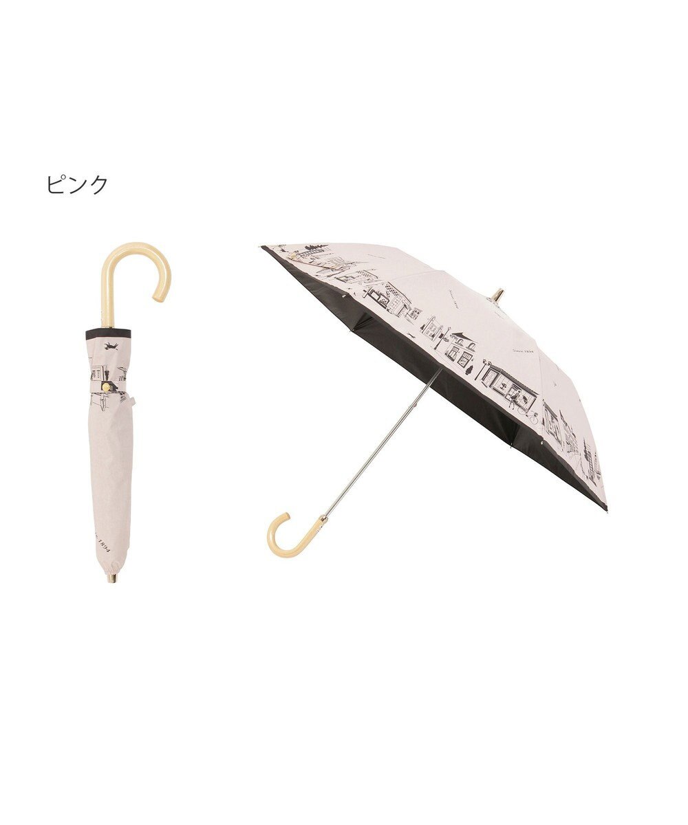 MOONBAT DAKS(ダックス) 晴雨兼用日傘 折りたたみ傘 街並み フワクール生地使用 