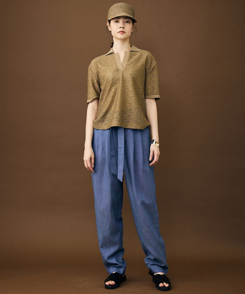 自由区 ラッセルレースジャージー トップス 