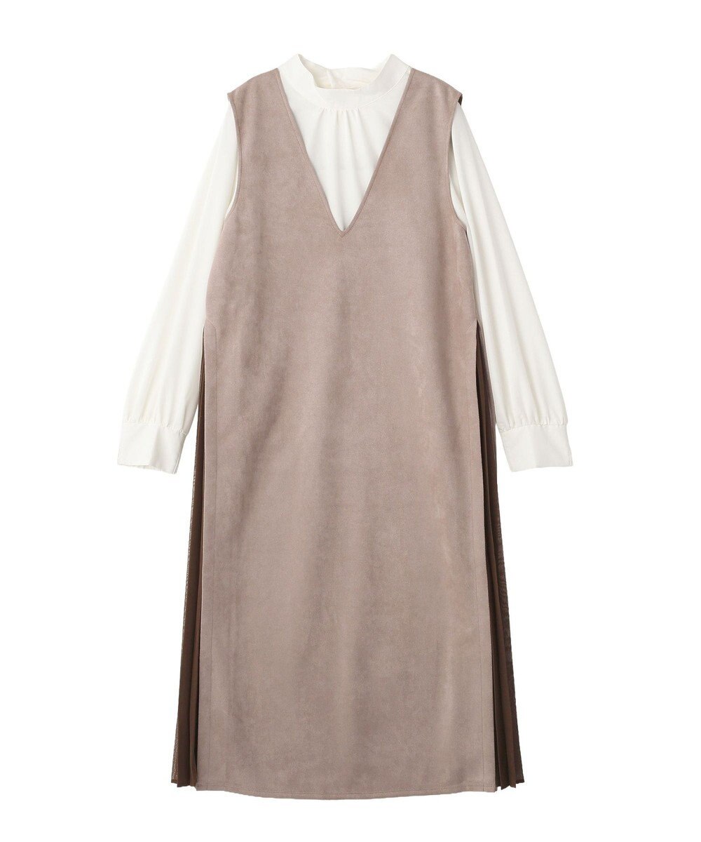 YECCA VECCA 【2点SET】ブラウスセットプリーツMIXジャンスカ 