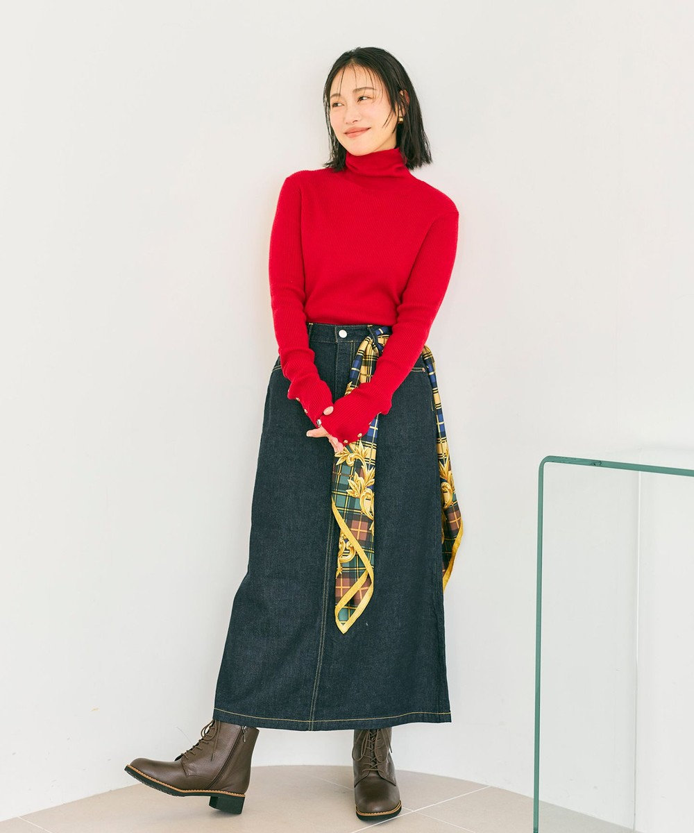 Marca 【Marcaオリジナル】オーナメントチェック 大判 シルクツイル スカーフ 