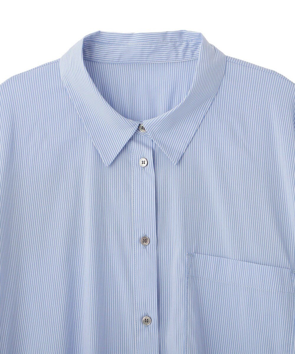 YECCA VECCA リブMIXストライプオーバーシャツ 