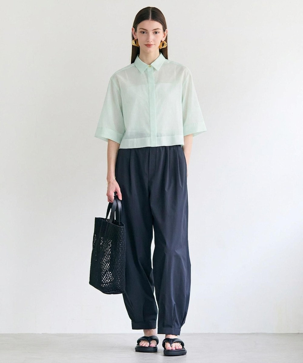 BEIGE， BAC / コットンシアー ショートレングスシャツ 