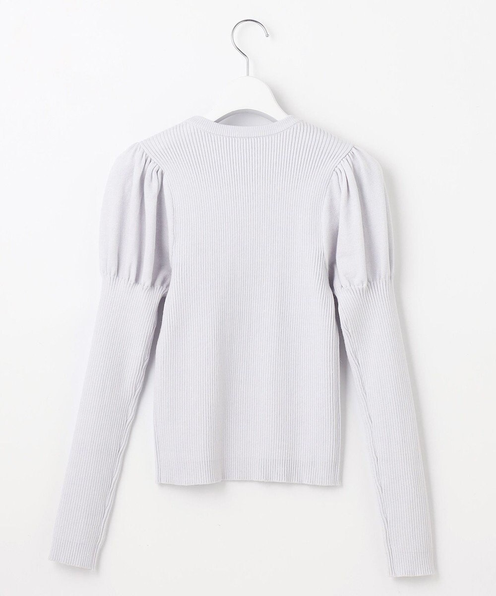 Feroux 【洗える】パフスリーブラメ ニット 