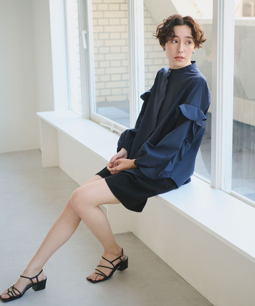 #Newans 【ANSWER for Co-Creation】フリルスリーブバンドカラーブラウス 