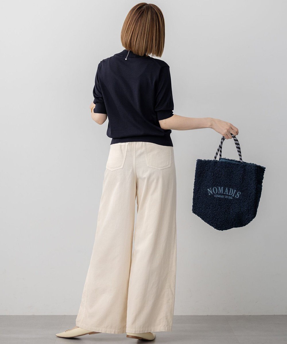 23区 S 【洗える】サステナブルウール モックネック 5分袖 ニット 