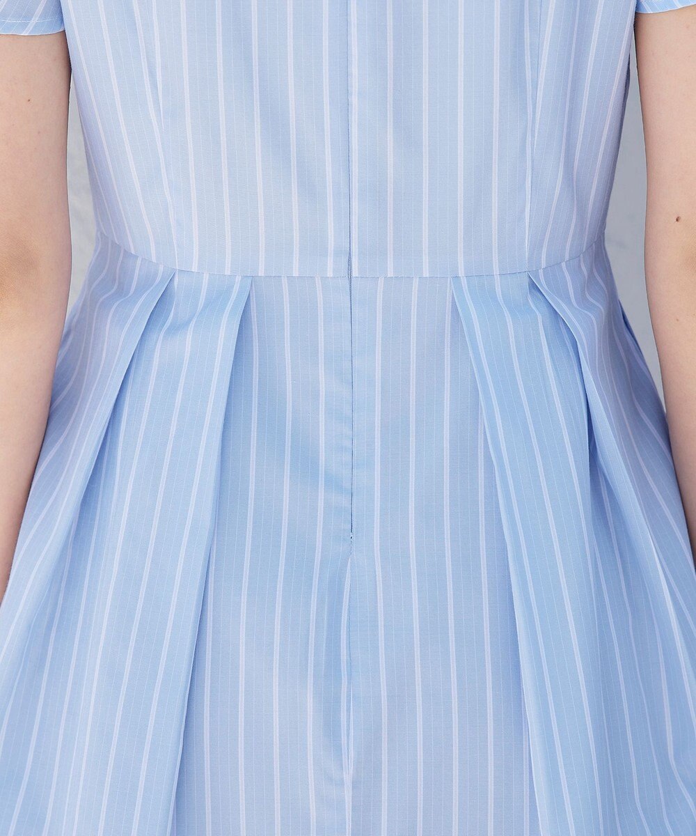 Tiaclasse 【洗える】ストライプアシンメトリーリボンワンピース 