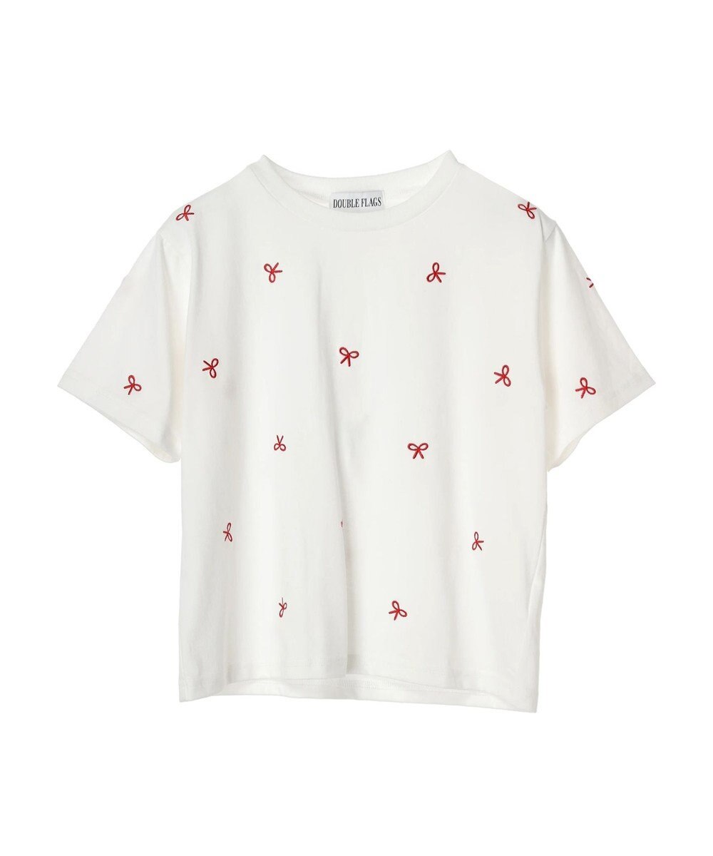 Green Parks ・Ｄｏｕｂｌｅ　Ｆｌａｇｓ　リボン刺繍ＴＥＥ 