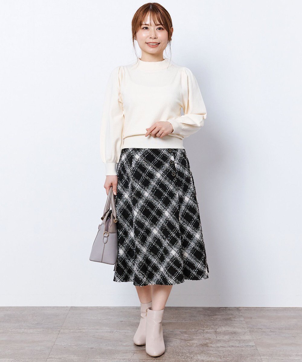 ANY SIS S 【低身長企画】バックパール調ポイント ニット 