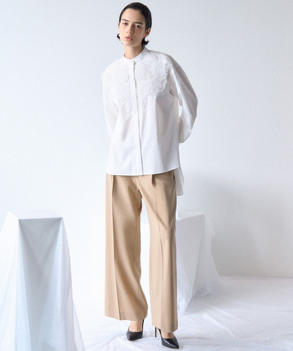 23区 S 【GOLD LABEL】ライトタフタ チュール刺繍 シャツ 