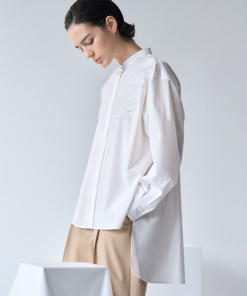 23区 S 【GOLD LABEL】ライトタフタ チュール刺繍 シャツ 