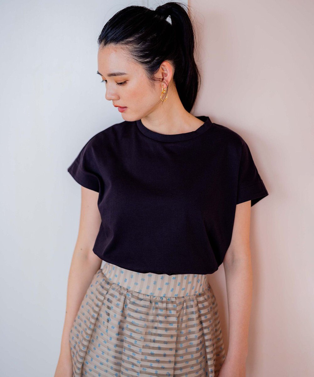 組曲 【汗ジミ防止・撥水】GIZAプレーティング天竺フレンチスリーブ カットソー 