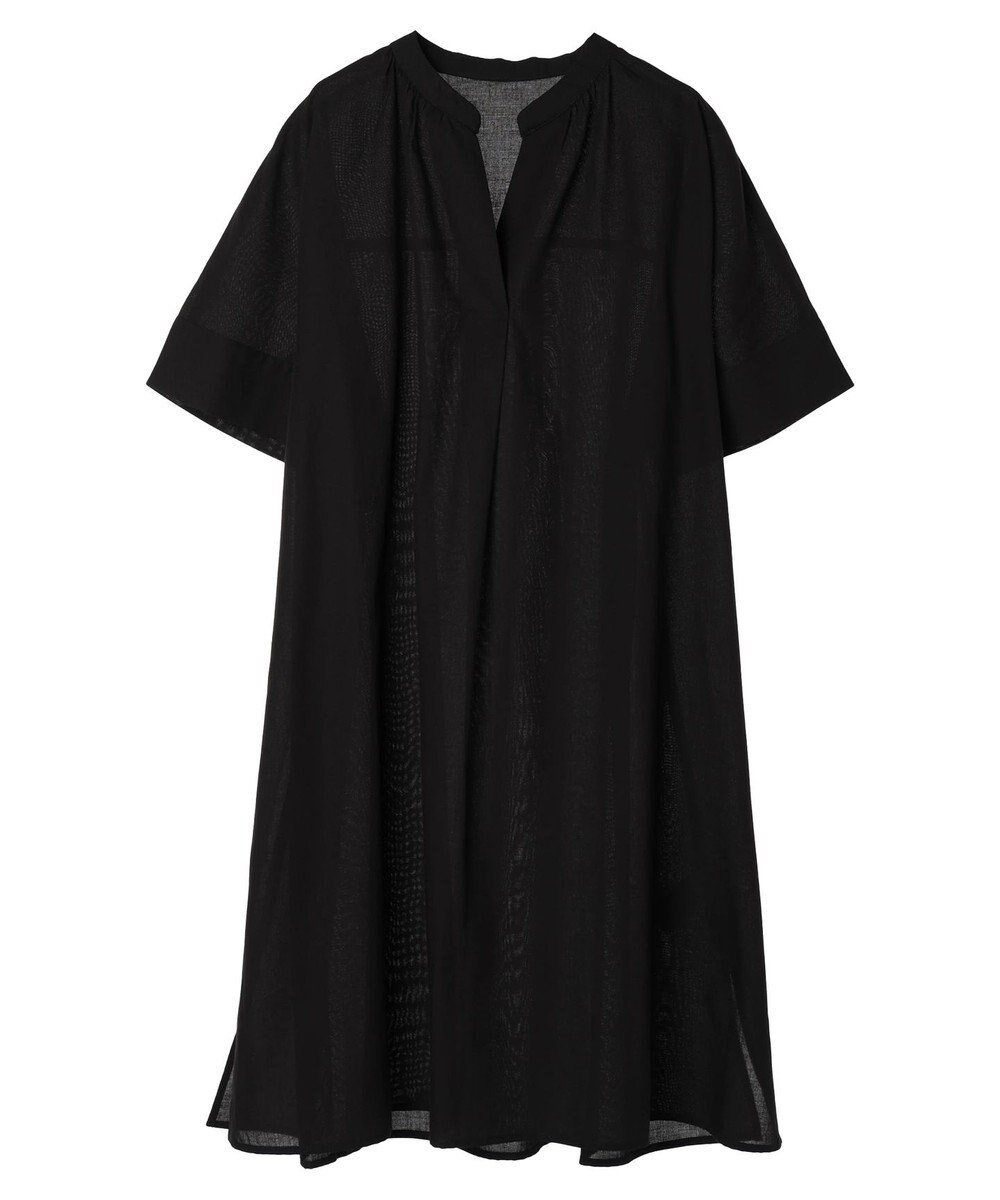 Green Parks 綿麻混スキッパーミニワンピース 