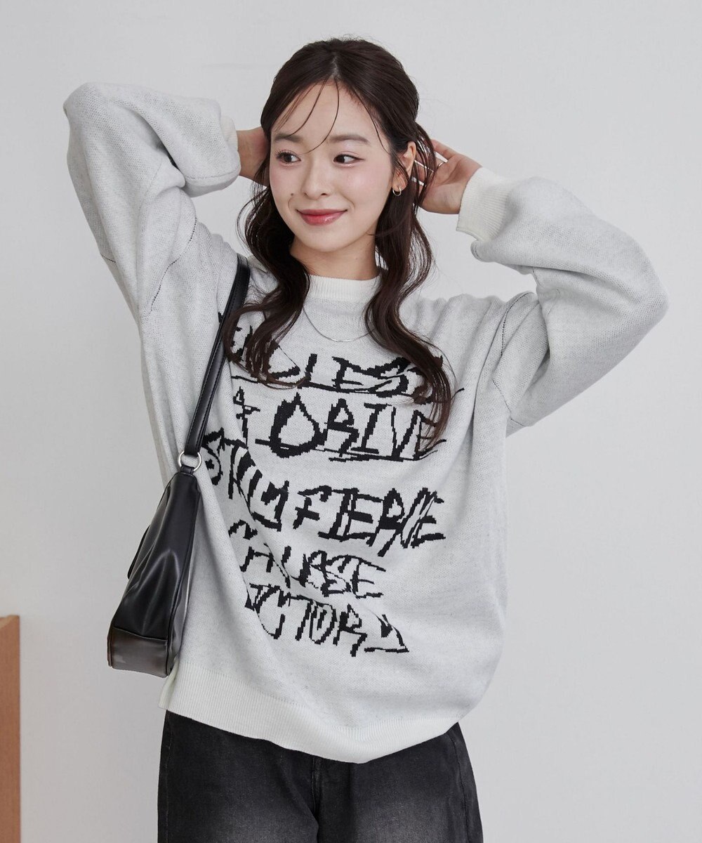 WEGO グラフィックニットBIGプルオーバー 