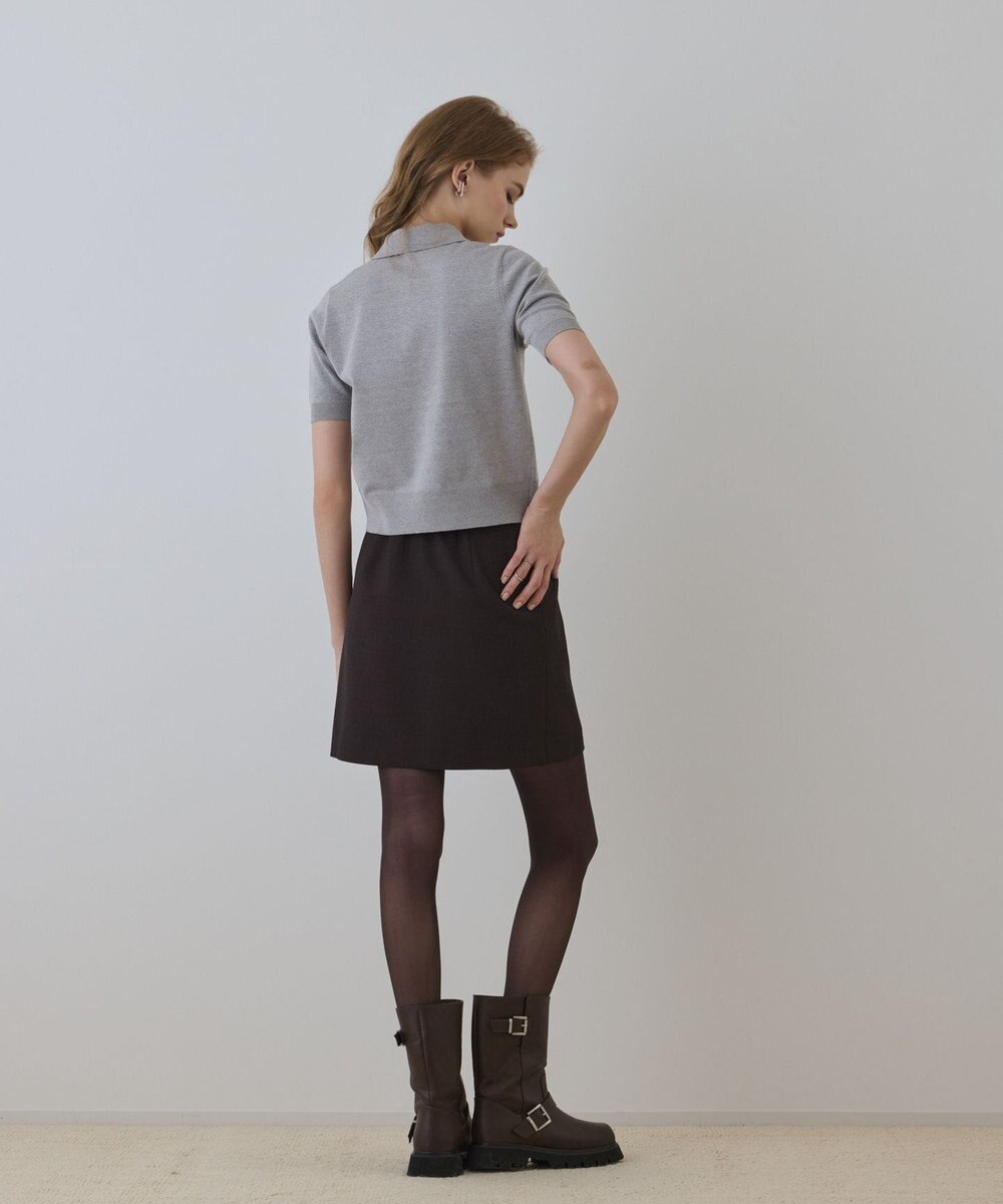 GRACE CONTINENTAL バイカラーポロニットトップ 