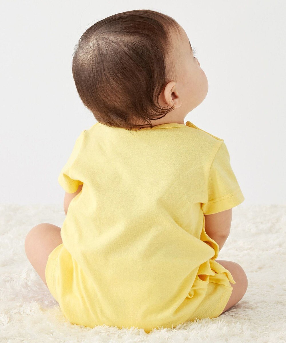 MIKI HOUSE HOT BISCUITS 【70-80cm】カラフルビーンズ フェイスプリント ショートオール 