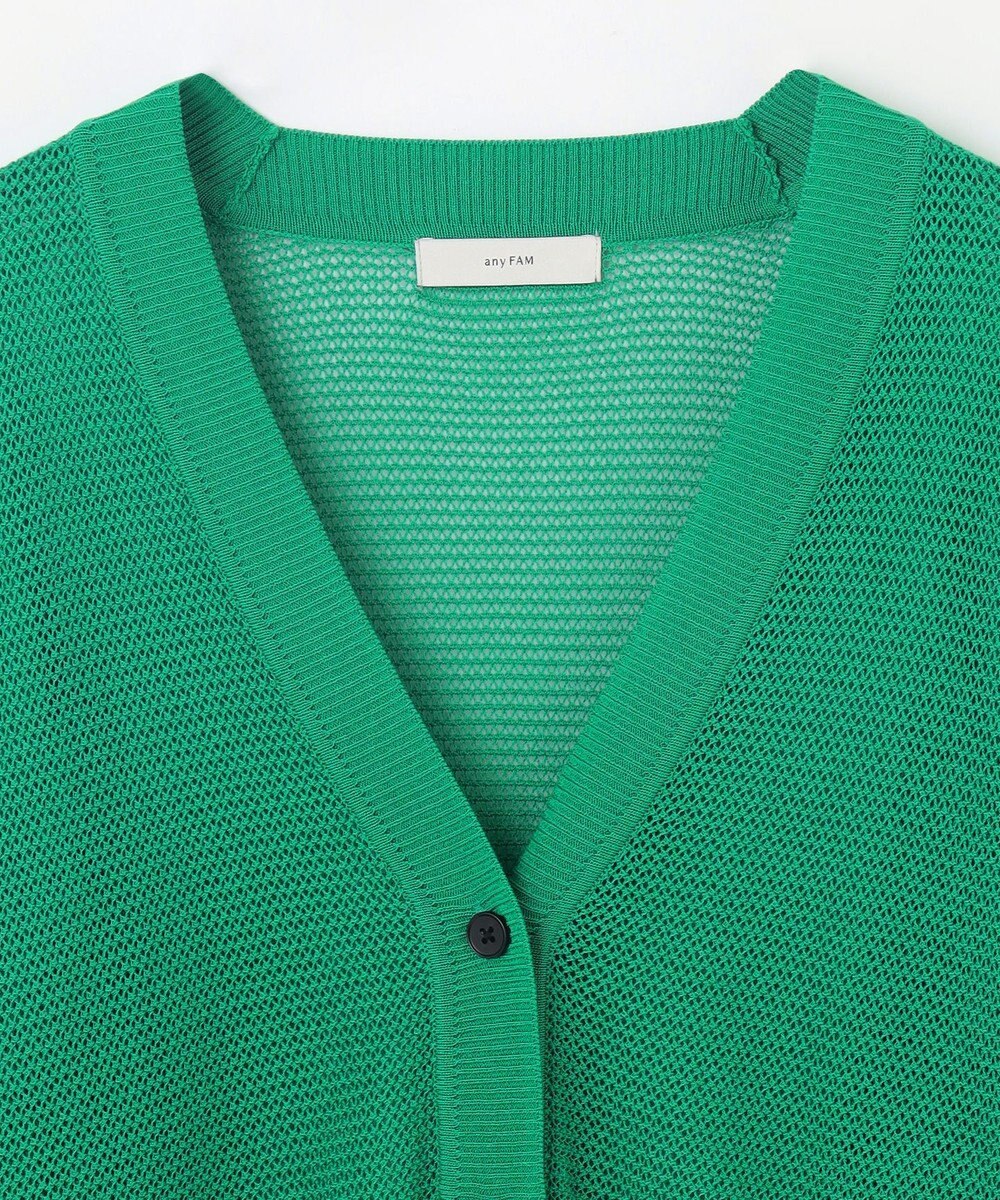 ANY L メッシュＶネックニットカーディガン 