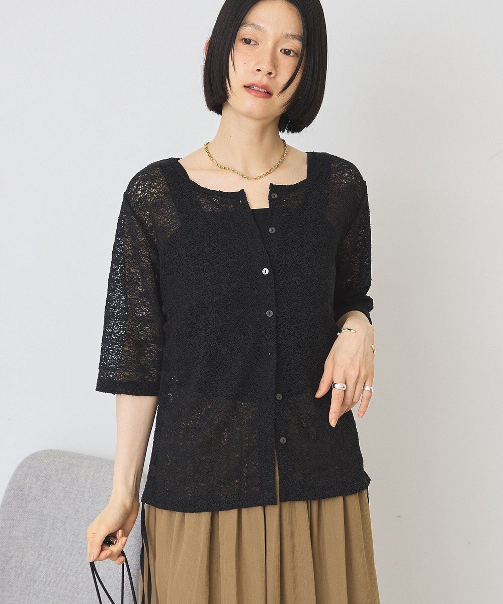 AMERICAN HOLIC レース5分袖カーディガン 