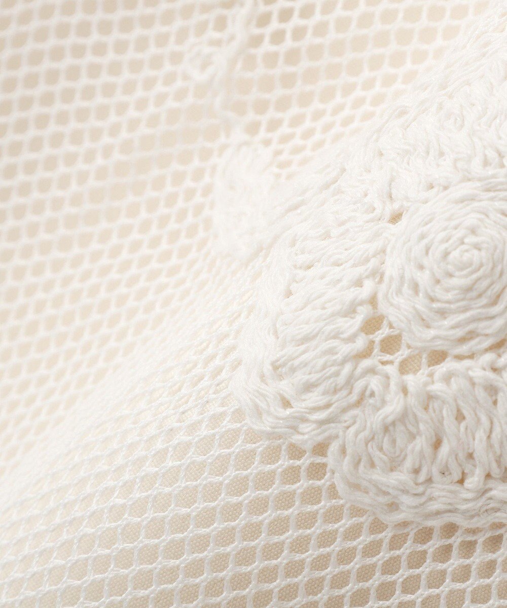 YECCA VECCA フラワー柄刺繍メッシュスカート 