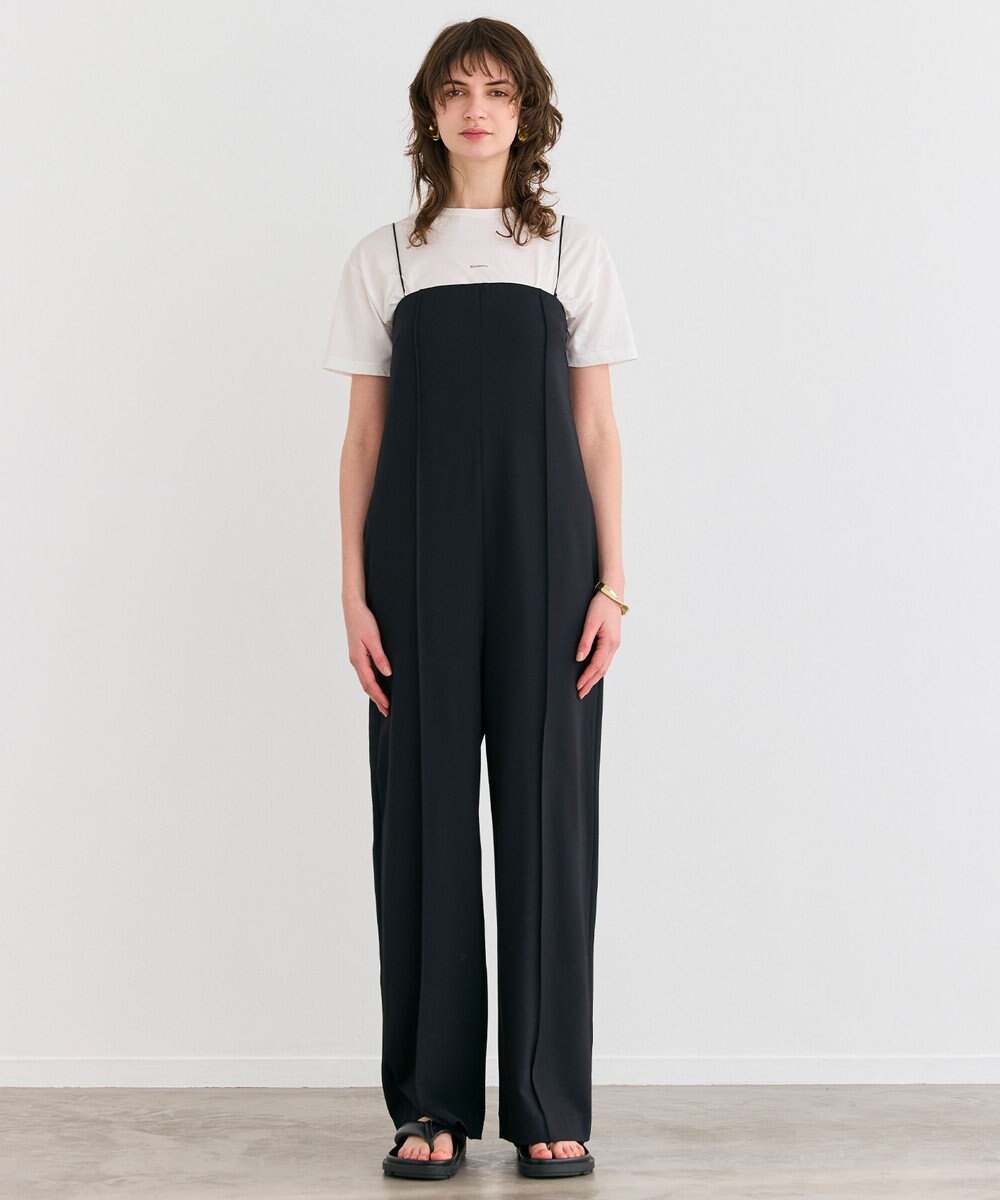 BEIGE， 【洗える】PHILOX / ハイストレッチベアトップオールインワン 