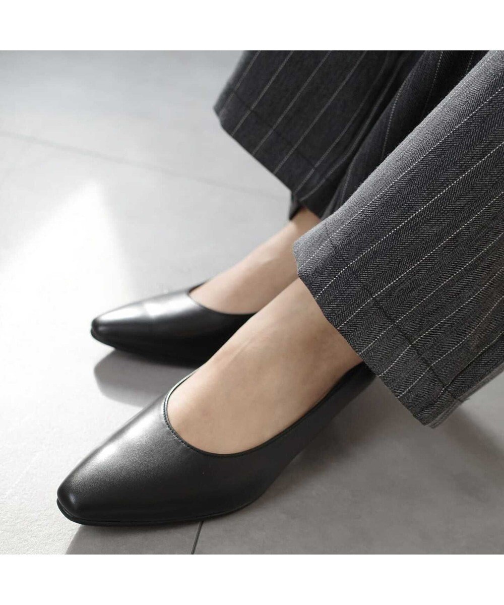 Pointer 【3.5cmヒール】日本製 高級本革ローヒールパンプス 