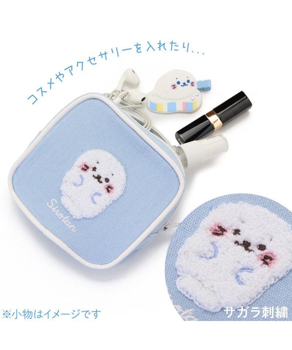 Mother garden しろたん サガラ刺繍 スクエアポーチ 