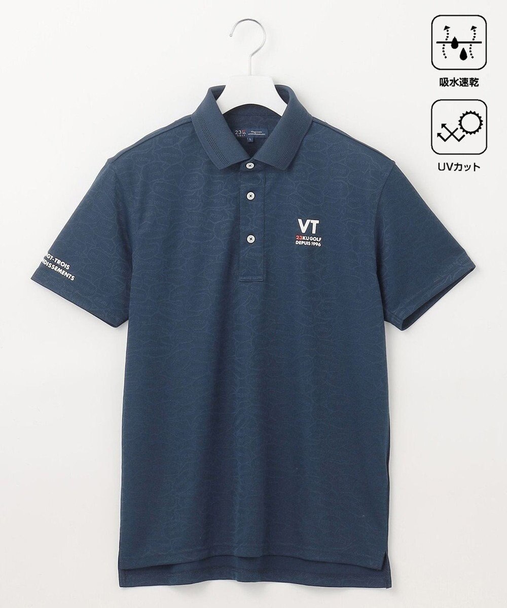 23区GOLF 【MEN】【吸水速乾/UVケア】ＹＥＬＬ柄ジャガード ポロシャツ 