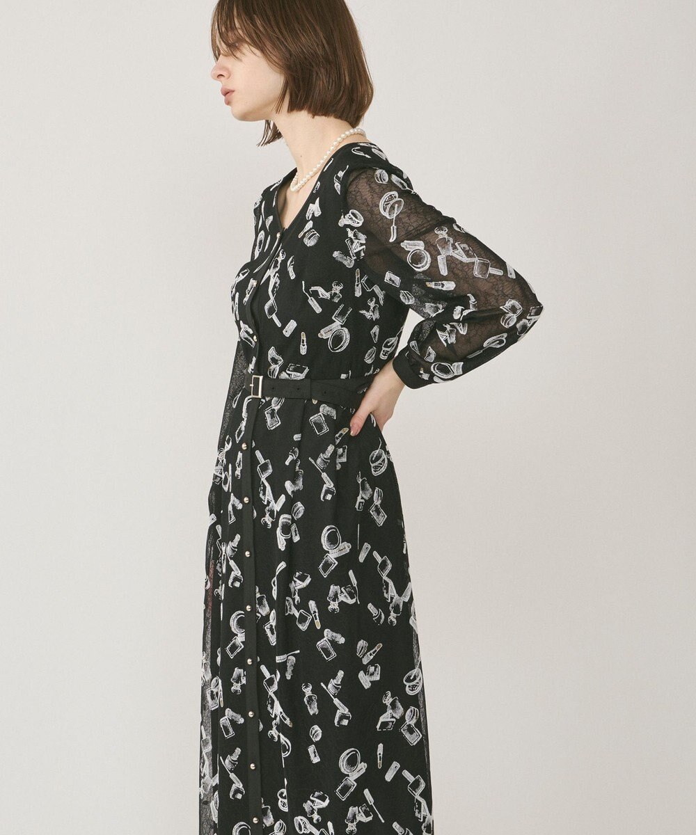 GRACE CONTINENTAL コスメフロッキープリントワンピース 