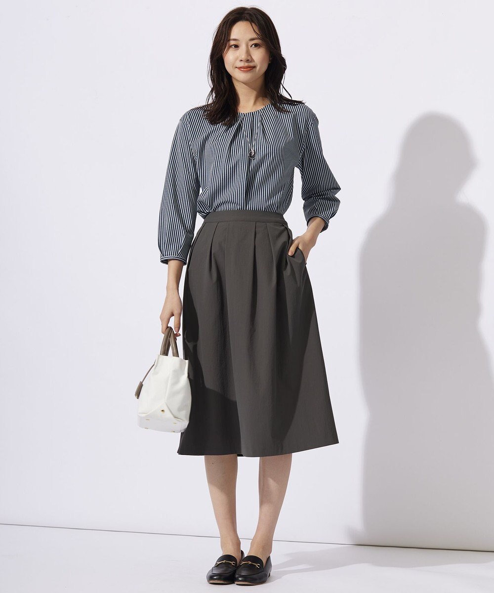 J.PRESS LADIES S 【WEB限定カラーあり】ストライプジャカード フロントタック カットソー 