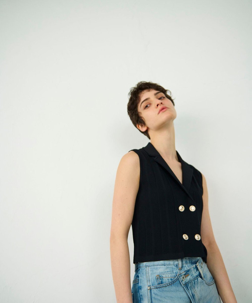 GRACE CONTINENTAL ダブルフロントニットジレ 